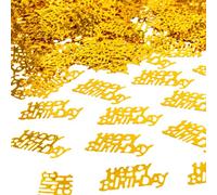 Confeti de feliz cumpleaños de 28 g, chispas de papel de aluminio metálico dorado, decoraciones de fiesta para mesas de cumpleaños, tarjetas, invitaciones, bolsas de regalo y decoración de celebración
