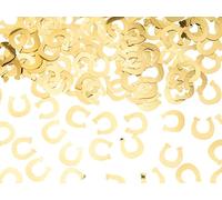 PartyDeco Confeti de mesa Herradura de buena suerte lámina dorada 15 g