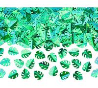PartyDeco Confeti de mesa hojas tropicales verdes metalizadas 15 g Talla única