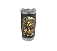 Confía en el Señor Jesucristo Vintage Christian Faith Vaso térmico de acero inoxidable de doble pared