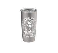 Confía en el Señor Jesucristo Vintage Christian Faith Vaso térmico de acero inoxidable de doble pared
