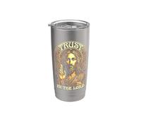 Confía en el Señor Jesucristo Vintage Christian Faith Vaso térmico de acero inoxidable de doble pared