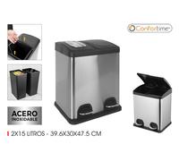 Confortime Set de Cubos de Reciclaje con Pedal 2x15Lts Confor