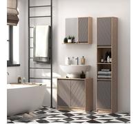 Conjunto 1 Mueble Debajo Del Lavabo+1 Armario Con Espejo+1 Armario