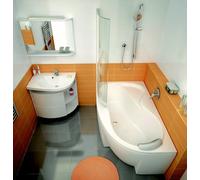 Conjunto bañera de esquina Ravak Rosa 95 C551000000, sifón para bañera Ravak X01305, GPX2240140
