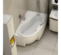 Conjunto bañera de esquina Ravak Rosa 95 C581000000, sifón para bañera Ravak X01305, GPX2240140