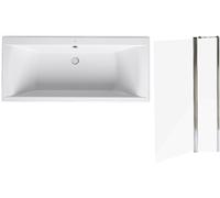 Conjunto bañera rectangular Roca Savai A248590000, mampara de bañera Roca Town-N AMP2210012M