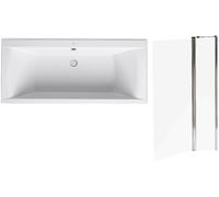 Conjunto bañera rectangular Roca Savai A248591000, mampara de bañera Roca Town-N AMP2210012M