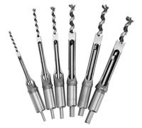 Conjunto Beitelbit de 6 piezas: alta dureza, broca para cortar orificios cuadrados, ideal para trabajos en madera, perforación de precisión, apto para reformas. Juego de brocas