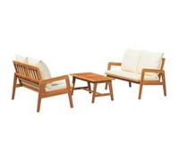 Conjunto Bistro Con Cojín 3 Pcs Marrón Madera De Acacia Sólida Vidaxl