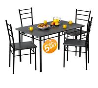 Conjunto comedor Leo 5 piezas antracita