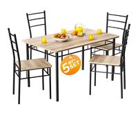 Conjunto comedor Leo 5 piezas color roble