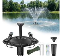 Conjunto completo para fuentes flotantes y aireación de estanques, con una capacidad de 4600 litros por hora. Incluye luces LED, una bomba de agua de alto rendimiento, un cable de alimentación de 9 me
