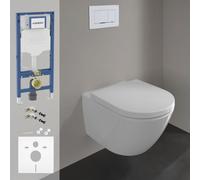Conjunto completo para inodoro Villeroy & Boch Subway 3.0, que incluye el inodoro, el asiento, el sistema de instalación Geberit Duofix y el panel de activación