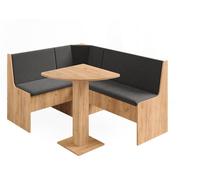 Conjunto con banco esquinero Vicco Ramon Roble dorado 137.6 x 92.8 cm con mesa de esquina, Model 63213