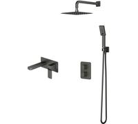 Conjunto conjunto de ducha Omnires Slide SYSSL11GR, grifo para lavabo Omnires Slide SL7715GR