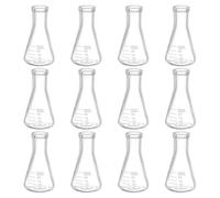 Conjunto de 12 matraces Erlenmeyer de 25 ml, fabricados en vidrio de borosilicato, para uso en laboratorio