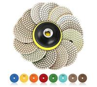 Conjunto de 15 piezas de diamante para granito, hormigón y mármol: juego de lijado profesional con ganchos y orificios