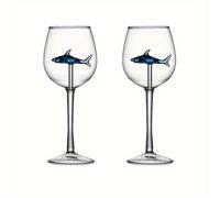 Conjunto de 2/4 piezas, 300 ml/10.1 oz, Transparente con Forma de Tiburón, Creativa para Champán/Vaso Tumbler para el Hogar, , de Champán, de Cóctel