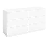 Conjunto de 2 Cómoda Blanca Ancho 70 cm Cómodas con 3 Cajones 70x40x75CM