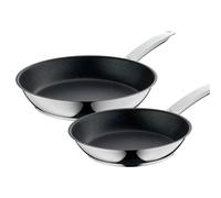 Conjunto de 2 Sartenes de Acero Inoxidable WMF 24 y 28 cm con Revestimiento Antiadherente Permadur® Plus, Aptas para Inducción y Horno hasta 260 °C