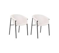 Conjunto De 2 Sillas Beige Negro Poliéster Contemporáneo Comedor Ames