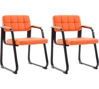 Conjunto de 2 sillas cómodas para visitas – sillas para reuniones – asiento lujoso | Color: Naranja