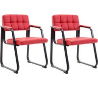 Conjunto de 2 sillas cómodas para visitas – sillas para reuniones – asiento lujoso | Color: Rojo