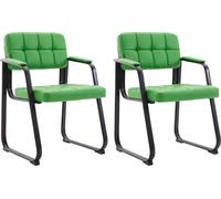 Conjunto de 2 sillas cómodas para visitas – sillas para reuniones – asiento lujoso | Color: Verde