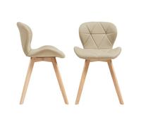 Conjunto de 2 sillas de comedor älmhult 78x47x52 cm - beige [en.casa]