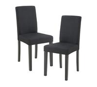 Conjunto de 2 sillas de comedor hamburg 89x43x54 cm tela - negro [en.casa]