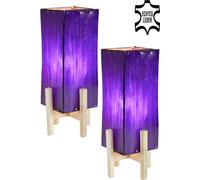 Conjunto de 2 sillas Janka Lila con estructura blanca