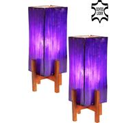 Conjunto de 2 sillas Janka Lila con estructura en color marrón oscuro