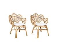 Conjunto De 2 Sillas Pavo Real De Ratán Natural 88 Cm Boho Florentine Ii
