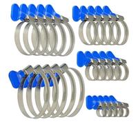 Conjunto de 25 Abrazaderas Metalicas Ajustable para Tubos de 10-70 mm, Acero Inoxidable con Tuerca de Mariposa para Mangueras de Agua, Gas y Piscina en Cinco Tamaños