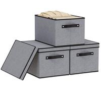 Conjunto de 3 cajas plegables con tapa para guardar ropa y libros