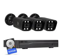 Conjunto de 3 cámaras de seguridad para exteriores con resolución de 5MP y cableado PoE