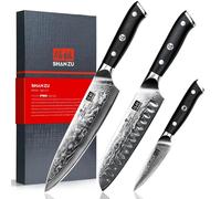 Conjunto de 3 cuchillos de damasco SHAN ZU, juego de cuchillos de cocina japoneses de damasco