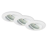 Conjunto de 3 focos empotrables LED Briloner, color blanco, diámetro de 8,2 cm, regulables