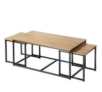 Conjunto de 3 mesas auxiliares apilables, con una longitud de 100 cm - Modelo LENNY