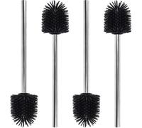 Conjunto de 4 cepillos de limpieza para inodoros Ibenzoa® de silicona: limpieza profunda, cabezales de silicona reemplazables, mango ergonómico de acero inoxidable (304), color , dimensiones 41x12x9 c
