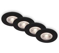 Conjunto de 4 focos LED empotrables, color negro mate, 4xLED/4,9W