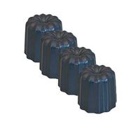Conjunto de 4 Moldes Antiadherentes para Cannelés de De Buyer, 5,5 cm, Acero Resistente hasta 220 °C