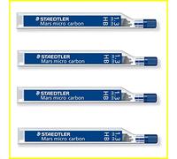 Conjunto de 4 paquetes de 6 minas (24 en total) HB para portaminas Staedtler Mars, micro carbón 250 de 1,3 mm
