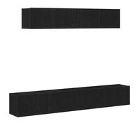 vidaXL Conjunto de mueble de TV 4 uds. Roble Negro