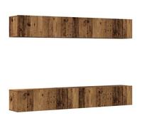 Conjunto De 4 Piezas De Muebles Para Tv De Pared, Madera Antigua, 100x30x30 Cm Vidaxl