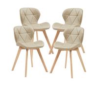 Conjunto de 4 sillas de comedor älmhult 78x47x52 cm - beige [en.casa]