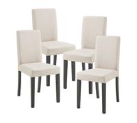 Conjunto de 4 sillas de comedor hamburg 89x43x54 cm tela - beige [en.casa]