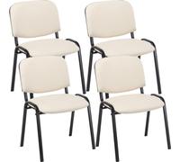 Conjunto de 4 sillas para visitas – sillas tipo "beurs" – asiento acolchado y cómodo. Color: crema