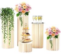 Conjunto de 5 columnas de flores de cartón, con elementos decorativos de 20 a 100 cm de altura, fabricadas con placas de PVC. Capacidad de carga: 50 kg por columna. Jarrones de cartón para decoración 